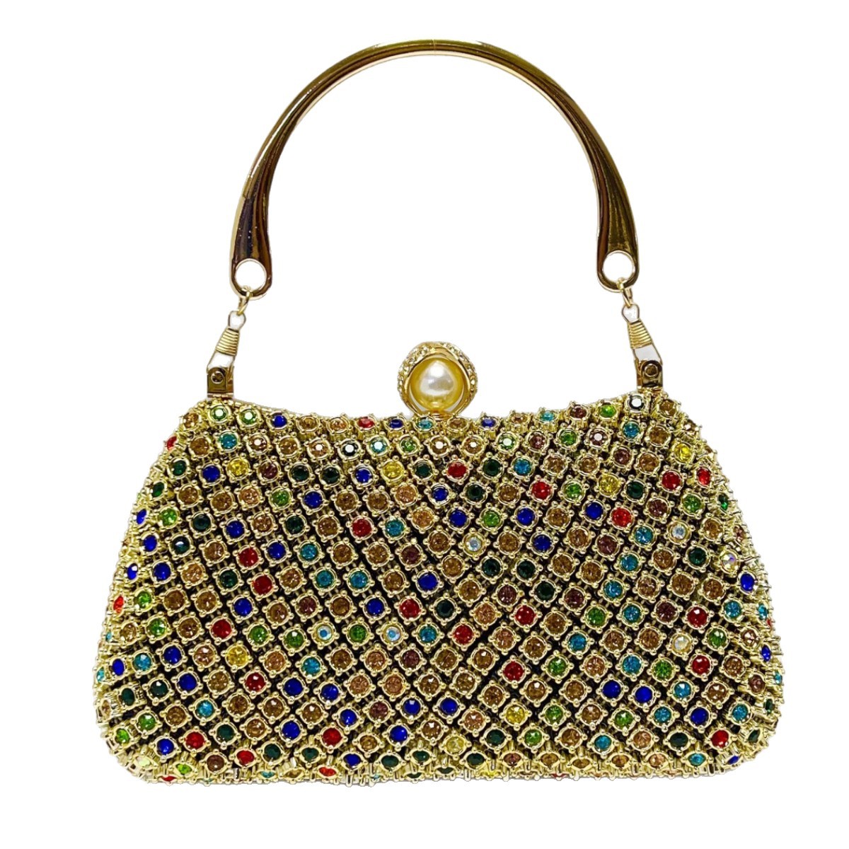 Women'S Elle Bags - กระเป๋าคลัทช์เพชรแบบสะพายไหล่สำหรับงานเลี้ยงอาหารค่ำข้ามพรมแดนใหม่ กระเป๋าสะพายโซ่ทรงกล่องสำหรับผู้หญิง กระเป๋าถือแฟชั่น ใช้ได้ทุกวัน กระเป๋าแข็ง