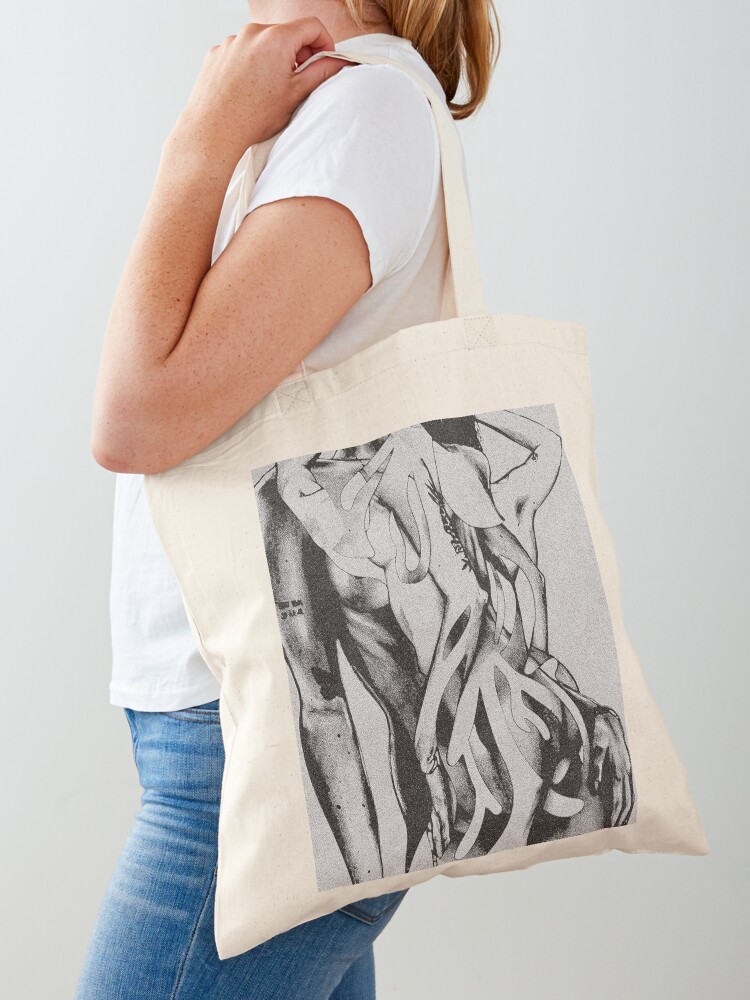 Women Bags Grey - กระเป๋าโท้ทลายภาพวาดผู้หญิงเปลือยแบบไล่เฉดสีดำ ขาว เทา ทำจากกระดาษตัด กระเป๋าช้อปปิ้งแบบใช้ซ้ำได้ กระเป๋าแบบสั่งทำ