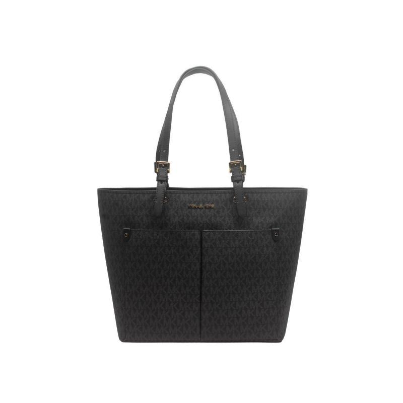 Women Bags Vietnam - MICHAEL KORS กระเป๋าโท้ทมีโลโก้ขนาดกลางรุ่นเจ็ทเซ็ตสีดำ 35F3GTVT3B