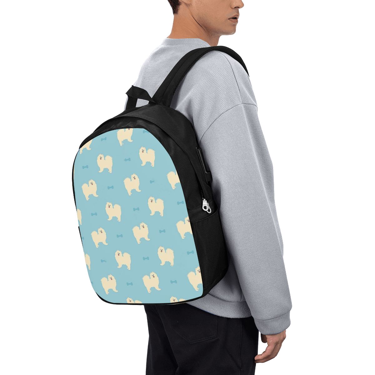 Women Bags Laptop - กระเป๋าเป้สะพายหลังสุนัขพันธุ์ซามอยด์กระเป๋าใส่โน๊ตบุ๊คสำหรับเดินทางคอมพิวเตอร์กระเป๋านักเรียนวิทยาลัยกระเป๋าใส่แล็ปท็อปกระเป๋าสะพายสำหรับผู้ชายผู้หญิง