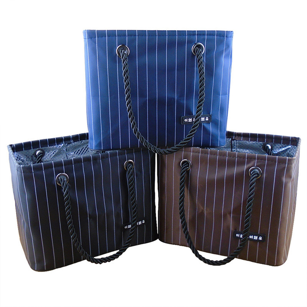 Basket Bag Wicker - กระเป๋าอาบน้ำแบบพับได้กันน้ำ ผ้าอ็อกซ์ฟอร์ด ตะกร้าใส่อุปกรณ์อาบน้ำ ความจุขนาดใหญ่ 6 กก.