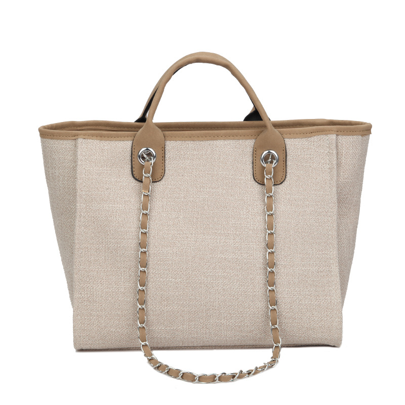 Women Bags Zara - กระเป๋าถือผ้าแคนวาสคุณภาพสูงสำหรับผู้หญิง SGARR ความจุขนาดใหญ่ กระเป๋าสะพายไหล่พร้อมสายโซ่ แฟชั่นลำลองสำหรับผู้หญิง รุ่น