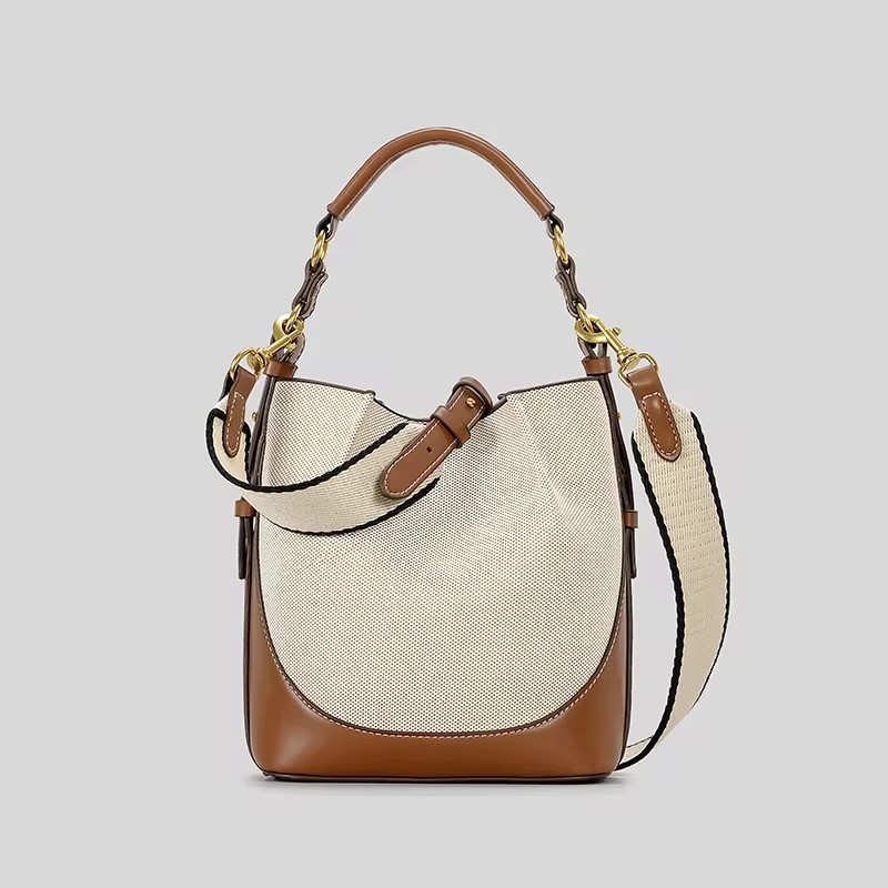 Women Bags Zara - แฟชั่น Paneled ผ้าใบกระเป๋าผู้หญิงกระเป๋าถือ Pu หนังไหล่ Crossbody