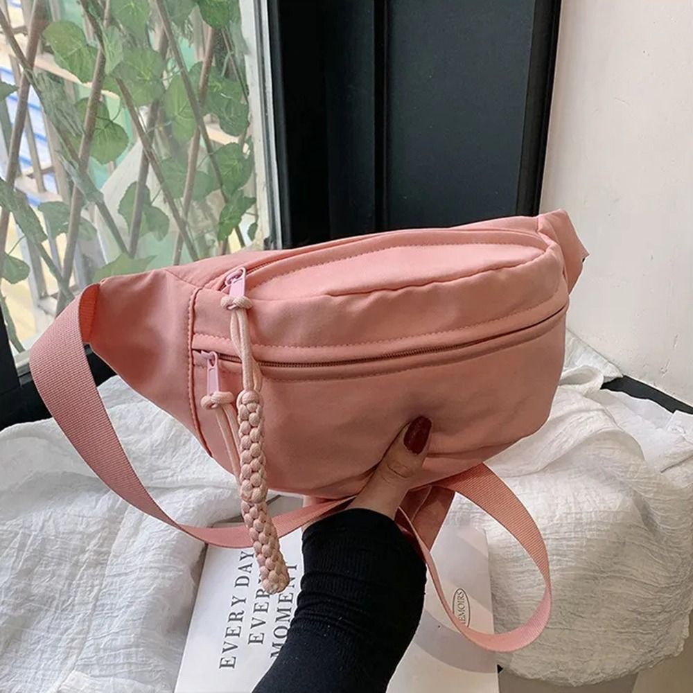 Women Bags H&M - ผู้หญิงกระเป๋าหน้าอกกันน้ําเดินป่ากระเป๋ากระเป๋าถือสุภาพสตรีผ้าใบC Rossbodyกระเป๋าสีทึบผู้หญิงสลิงเอวแพ็ค