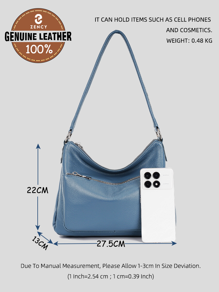 กระเป๋าถือหนังวัว Zency สำหรับ - Women Bags Grey บทวิจารณ์และราคา