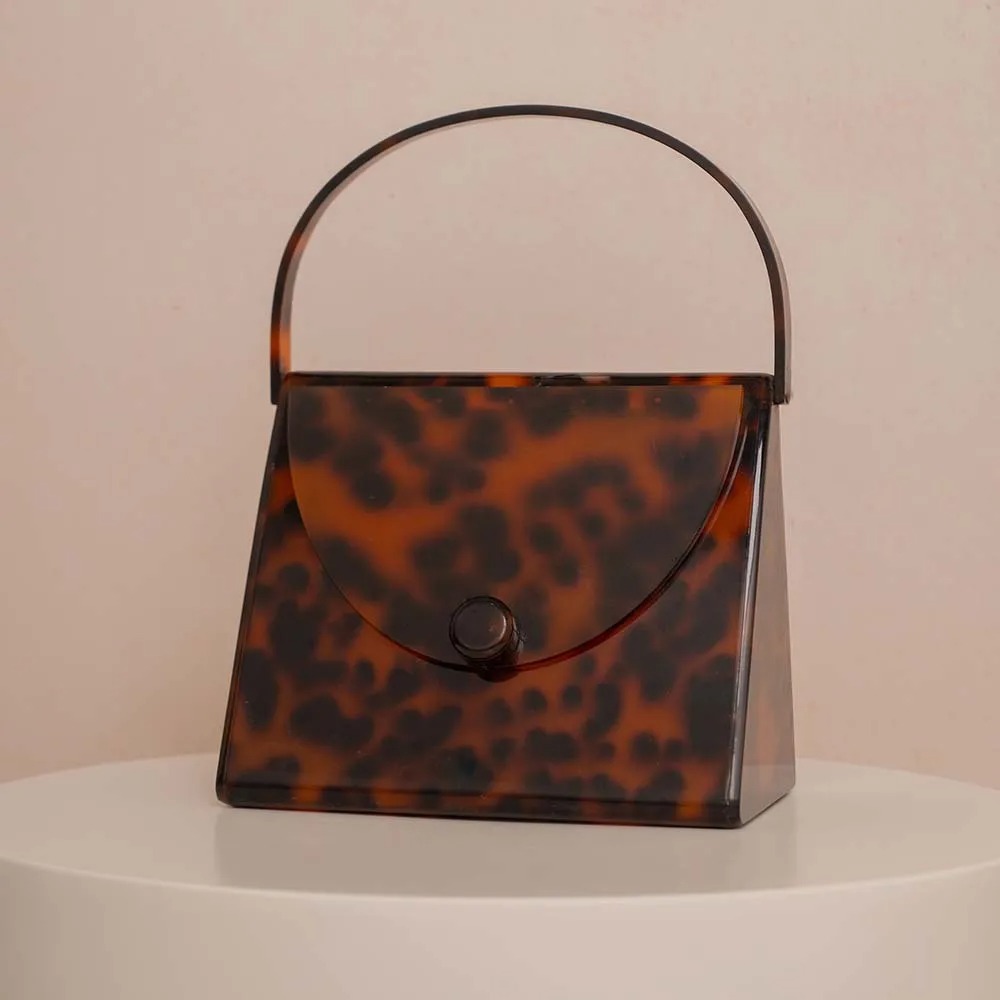 กระเป๋าคลัทช์ลายเสือดาวแบบเรโท - Tortoiseshell Bag Acrylic บทวิจารณ์และราคา