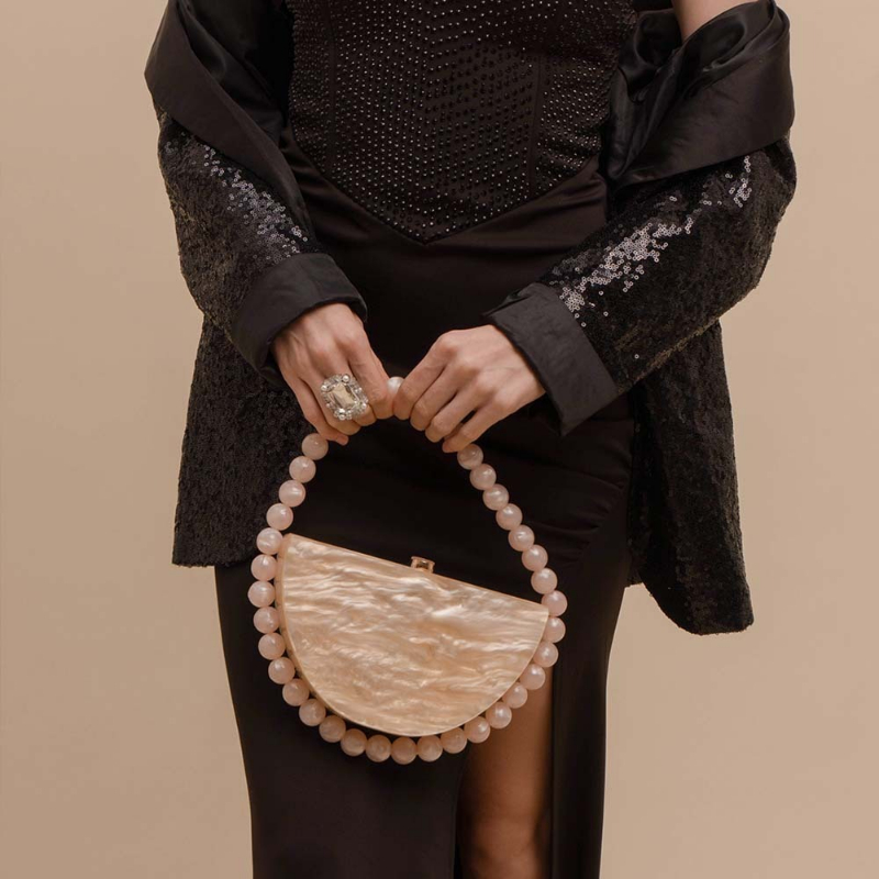 กระเป๋าคลัทช์ทรงเหลี่ยมเรียบง่ - Tortoiseshell Bag Acrylic บทวิจารณ์และราคา