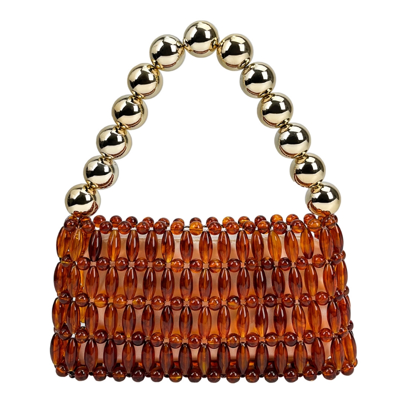 กระเป๋าถือหรูหราสีน้ำตาลอำพันป - Tortoiseshell Bag Acrylic บทวิจารณ์และราคา