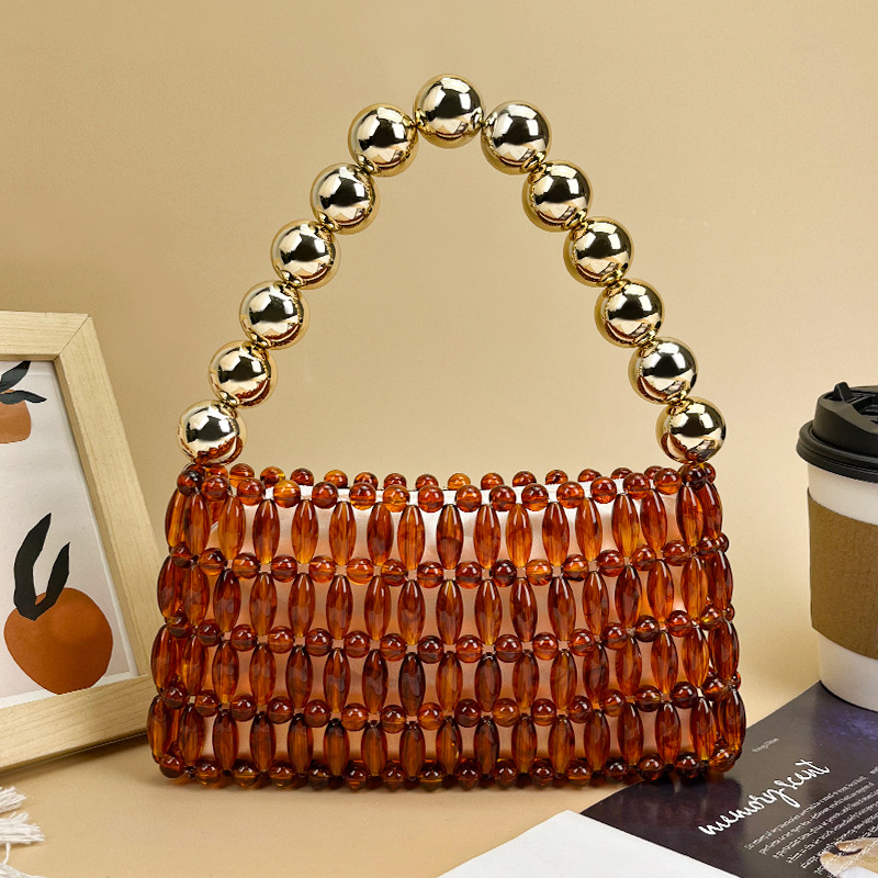 กระเป๋าถือหรูหราสีน้ำตาลอำพันป - Tortoiseshell Bag Acrylic บทวิจารณ์และราคา