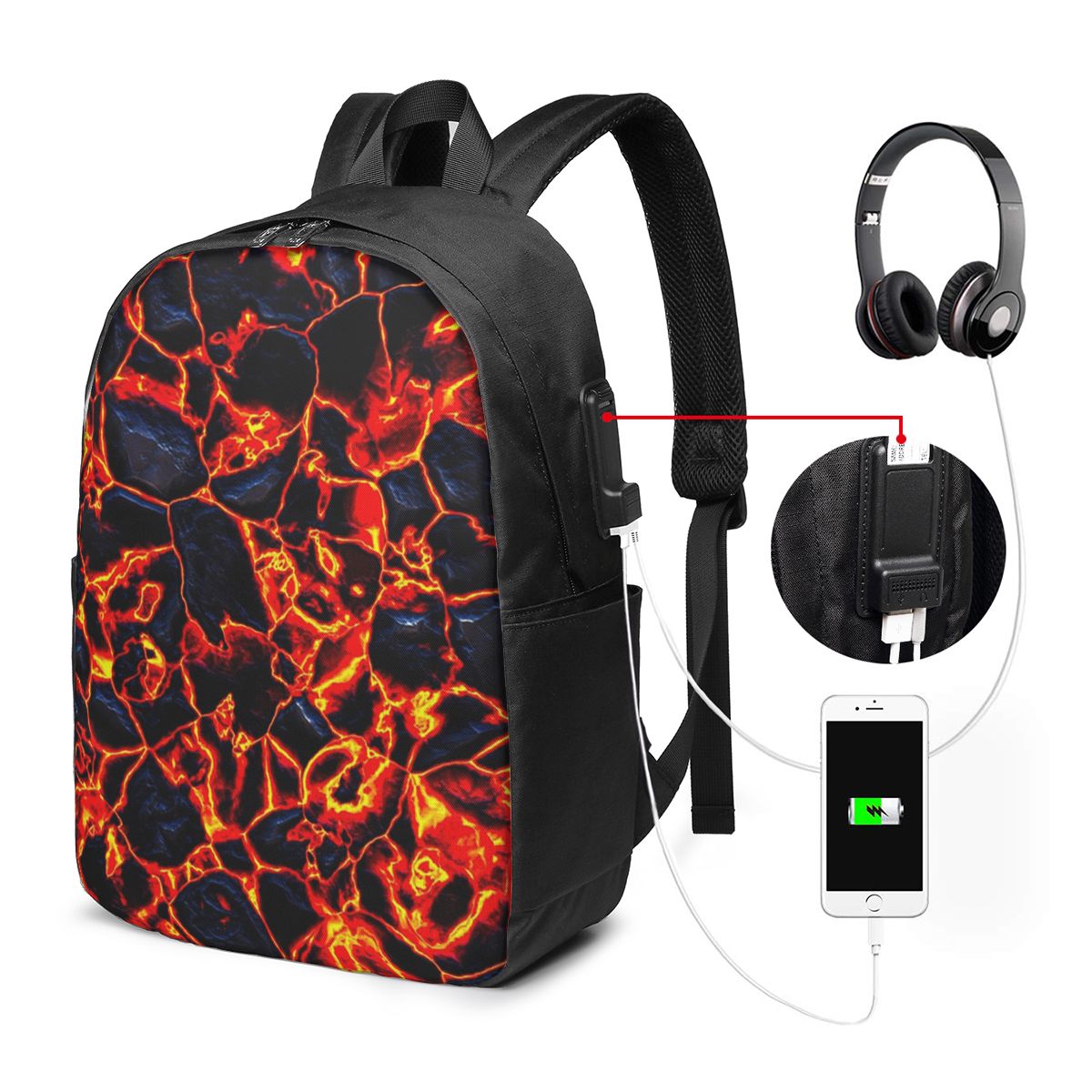 กระเป๋าเป้สะพายหลังลายภูเขาไฟล - Women Bags Laptop บทวิจารณ์และราคา