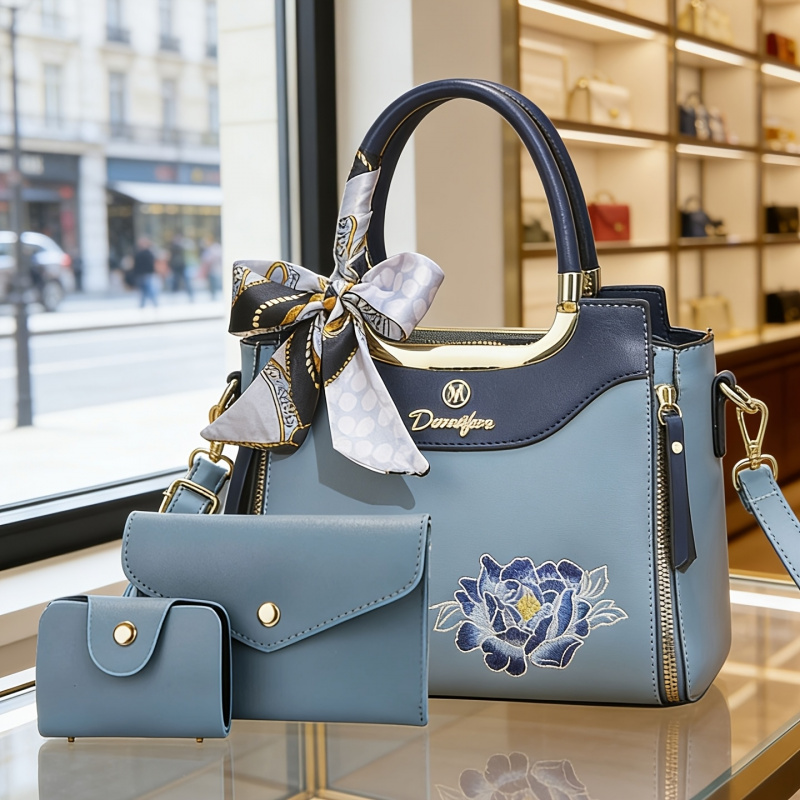 ชุดกระเป๋าถือปักลายคุณภาพสูง 3 - Women Bags Office บทวิจารณ์และราคา