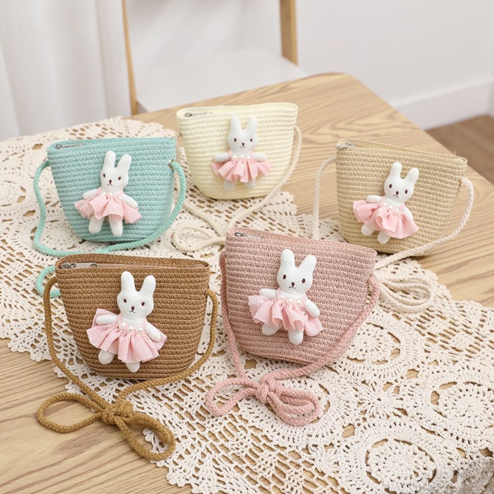 กระเป๋าสะพายข้างลายการ์ตูนกระต - Woven Straw Bag บทวิจารณ์และราคา