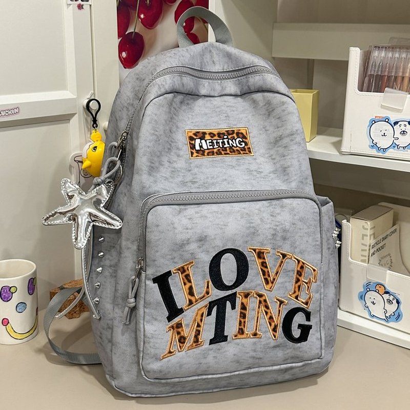 กระเป๋าเป้สีเทาสไตล์ Y2K สำหรั - Women Bags Grey บทวิจารณ์และราคา