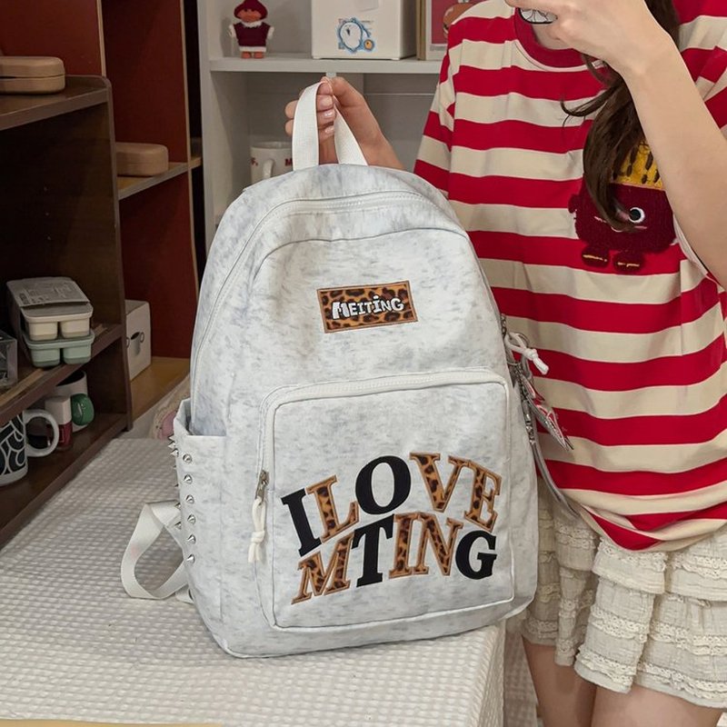 กระเป๋าเป้สีเทาสไตล์ Y2K สำหรั - Women Bags Grey บทวิจารณ์และราคา