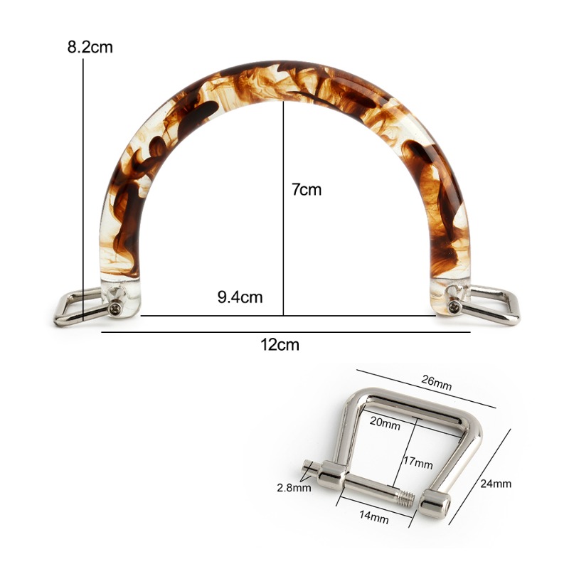 1/2/4 ชิ้น หูหิ้วกระเป๋าอะคริล - Tortoiseshell Bag Acrylic บทวิจารณ์และราคา
