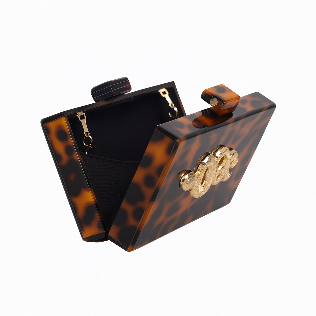 กระเป๋าจัดเลี้ยงสตรี กระเป๋าถื - Tortoiseshell Bag Acrylic บทวิจารณ์และราคา