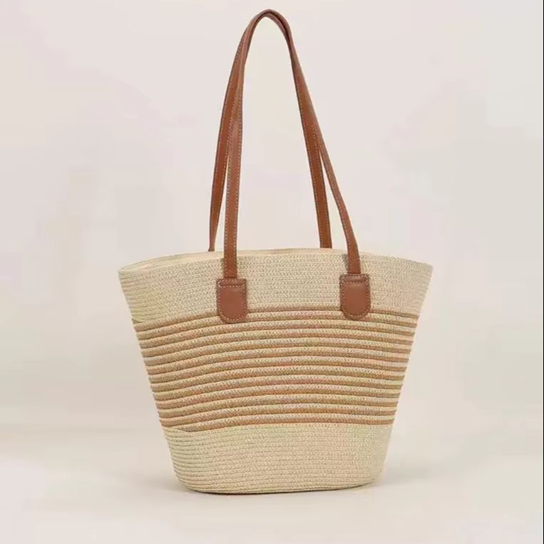 CLAREGQI กระเป๋าโท้ทลายทางสำหร - Woven Straw Bag บทวิจารณ์และราคา