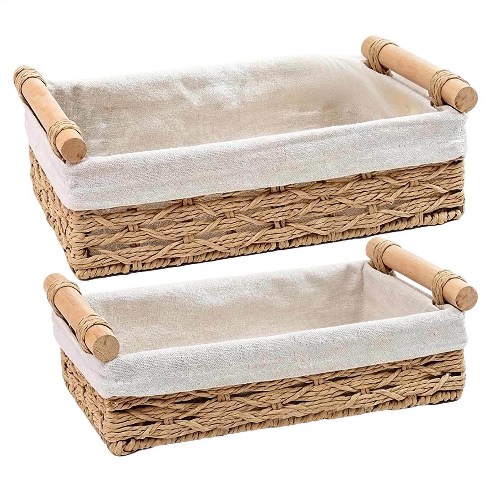 ตะกร้าเก็บของพร้อมหูจับและแผ่น - Basket Bag Wicker บทวิจารณ์และราคา
