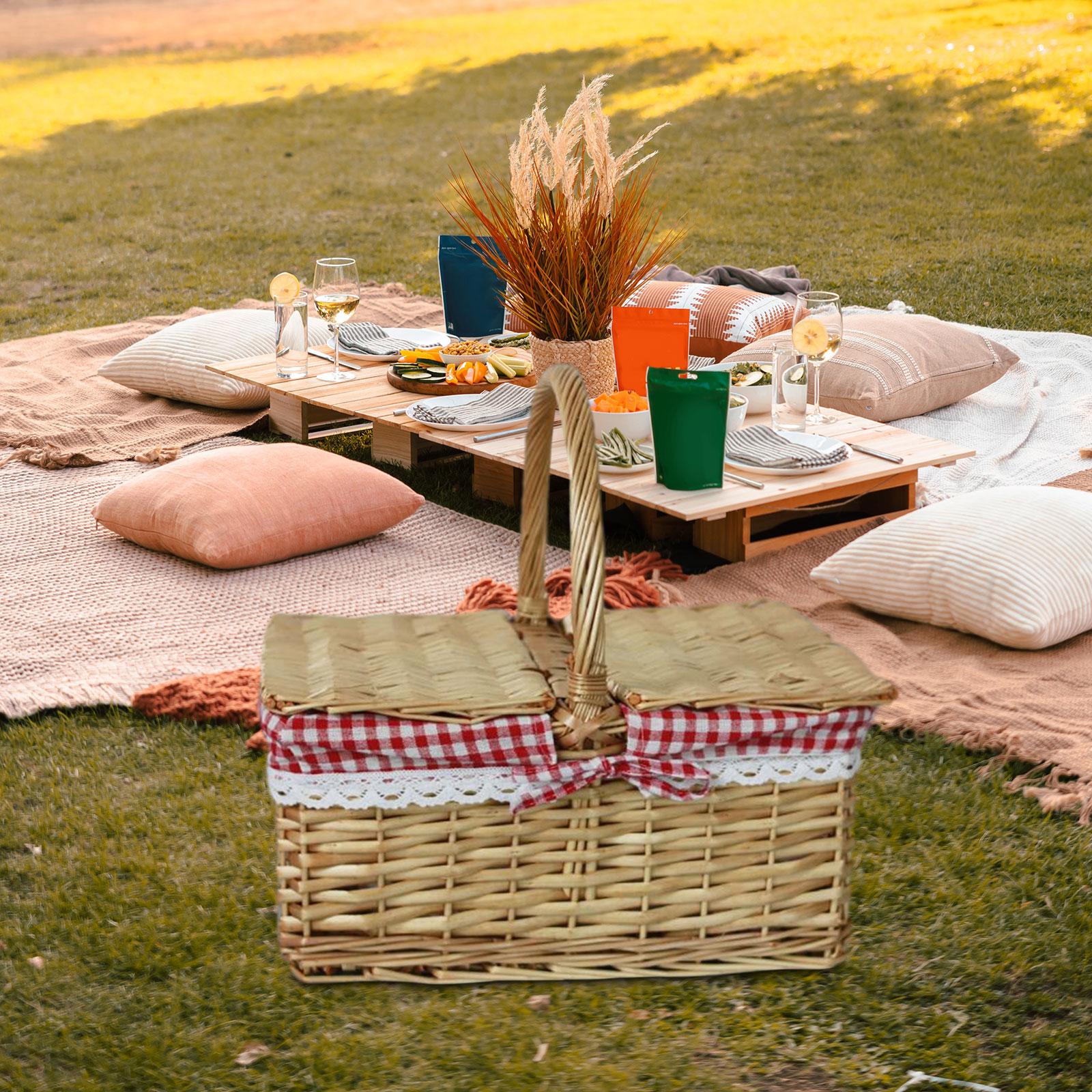 ตะกร้าปิกนิก ตะกร้าหวายสําหรับ - Basket Bag Wicker บทวิจารณ์และราคา