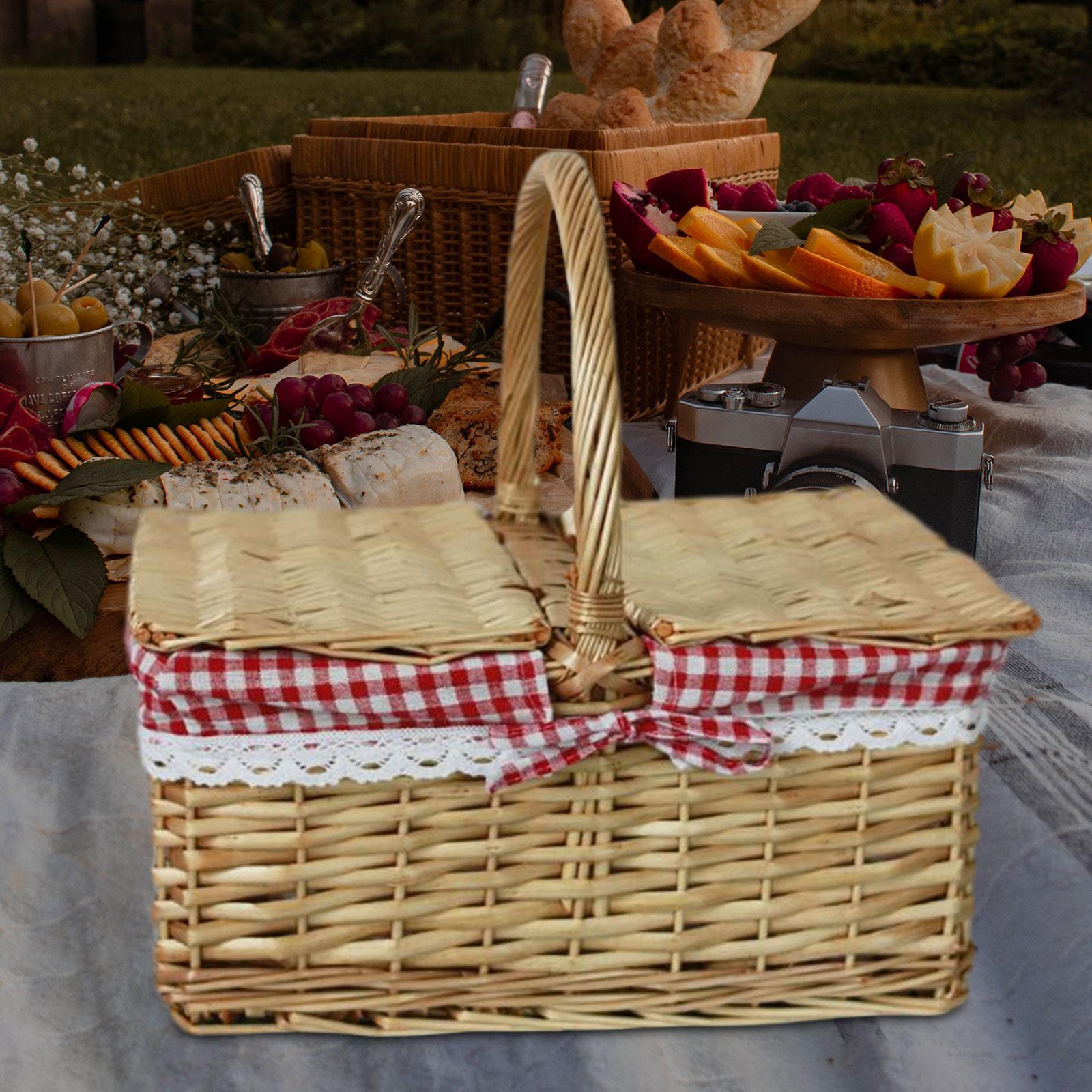 ตะกร้าปิกนิก ตะกร้าหวายสําหรับ - Basket Bag Wicker บทวิจารณ์และราคา