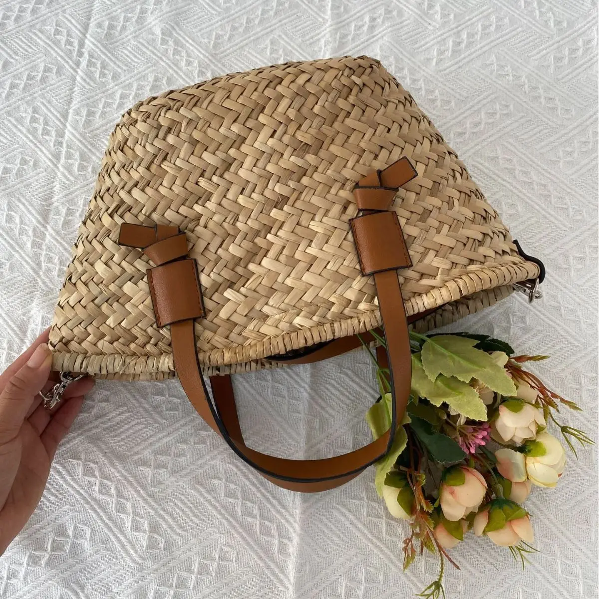 กระเป๋าสานสานสไตล์โบฮีเมียนสำห - Basket Bag Wicker บทวิจารณ์และราคา