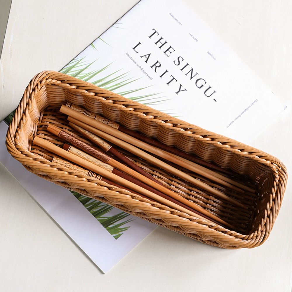 หวายเทียมตะกร้าเก็บFauxหวายถาด - Basket Bag Wicker บทวิจารณ์และราคา