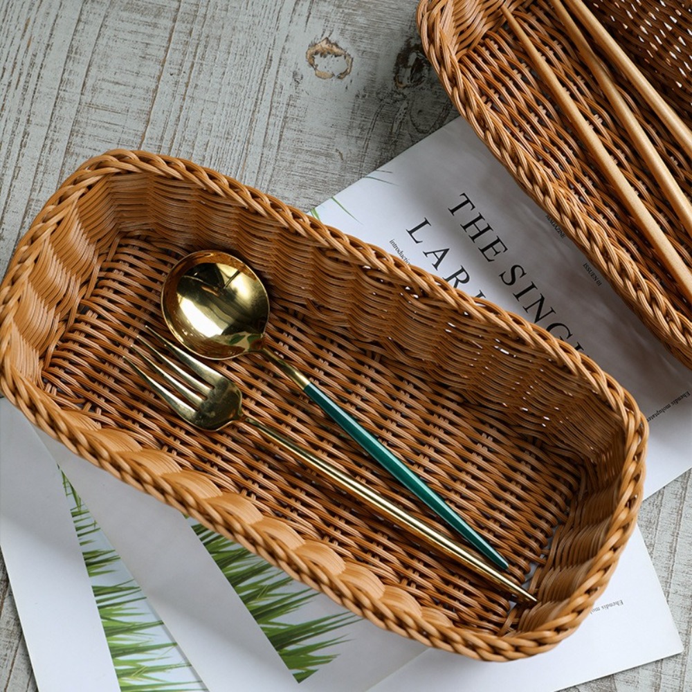 หวายเทียมตะกร้าเก็บFauxหวายถาด - Basket Bag Wicker บทวิจารณ์และราคา