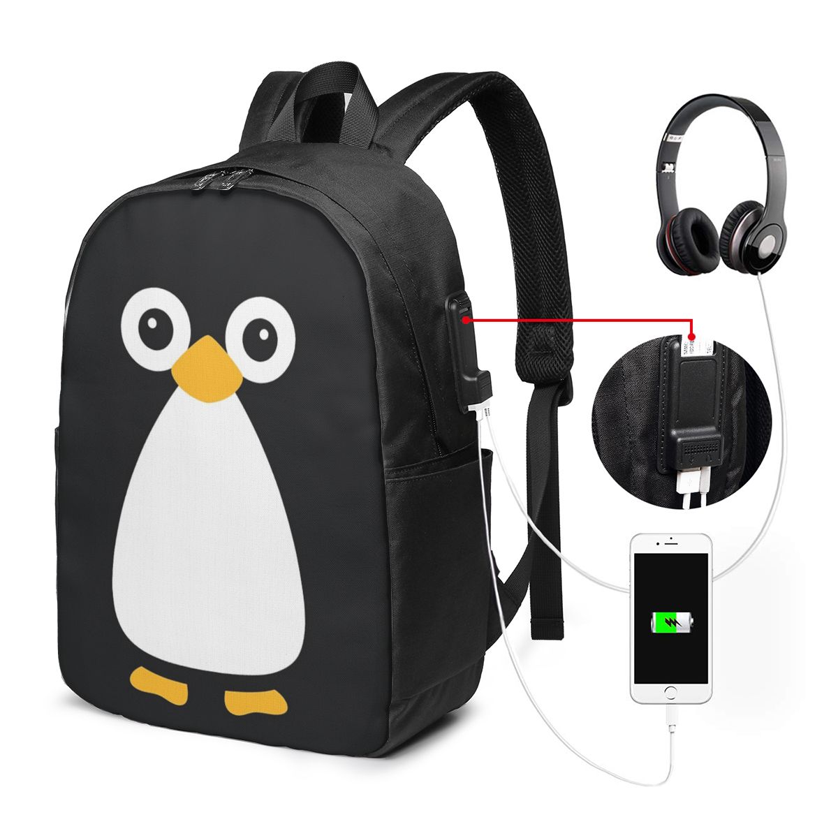 กระเป๋าเป้สะพายหลังลายเพนกวินน - Women Bags Laptop บทวิจารณ์และราคา